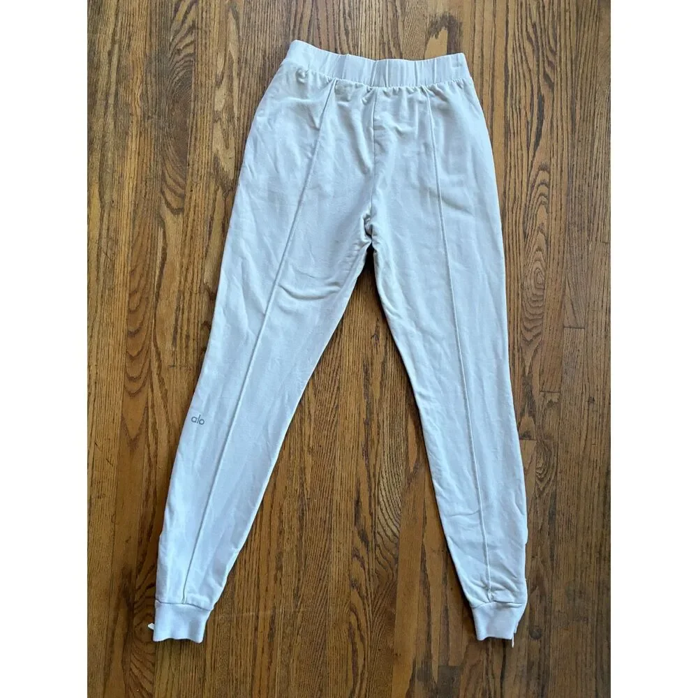 Alo Yoga Cream Gym Yoga Active Sports Sweatpants Trousers  Women's Size XS